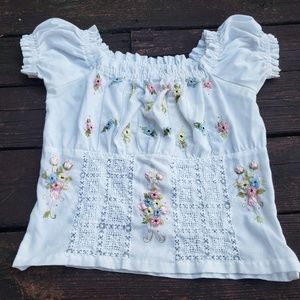 Vintage floral peasant hippie top